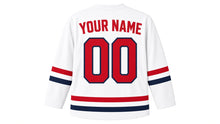 Load image into Gallery viewer, London Original Hockey Jersey in White, back view with your name and number