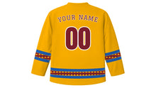 Load image into Gallery viewer, Losar Original Hockey Jersey in Saffron Yellow, back view with your name and number