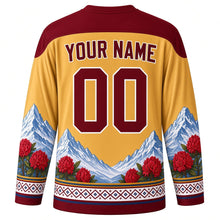 Load image into Gallery viewer, Losoong Original Hockey Jersey in Harvest Gold, back view with custom YOUR NAME and 00