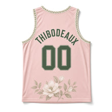 Load image into Gallery viewer, Louisiana Magnolia Bloom Original Basketball Jersey in Petal Blush, back view with your name and number