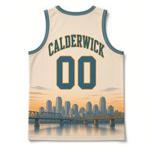 Load image into Gallery viewer, Louisville River Bridges Original Basketball Jersey in Limestone Cream, back view with your name and number