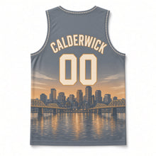 Load image into Gallery viewer, Louisville River Bridges Original Basketball Jersey in Twilight Slate, back view with your name and number