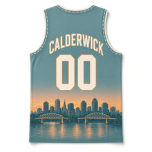 Load image into Gallery viewer, Louisville River Bridges Original Basketball Jersey in River Teal, back view with your name and number