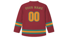 Load image into Gallery viewer, Luang Prabang Original Hockey Jersey in Lacquer Red, back view with your name and number