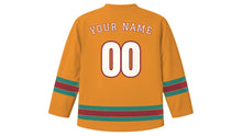 Load image into Gallery viewer, Luang Prabang Original Hockey Jersey in Temple Saffron, back view with your name and number