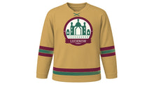 Load image into Gallery viewer, Lucknow Original Hockey Jersey in Nawabi Sandstone, front view – custom name and number