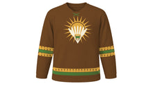 Load image into Gallery viewer, Lughnasadh Original Hockey Jersey in Harvest Brown, front view – custom name and number