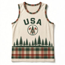 Load image into Gallery viewer, Lumberjack Plaid Original Basketball Jersey in Oatmeal, front view – custom name and number