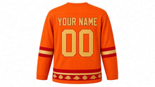 Load image into Gallery viewer, Lunar New Year Original Hockey Jersey in Orange, back view with your name and number
