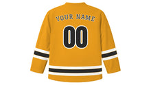 Load image into Gallery viewer, Lusaka Original Hockey Jersey in Eagle Gold, back view with your name and number