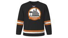 Load image into Gallery viewer, Lusaka Original Hockey Jersey in Night Black, front view – custom name and number