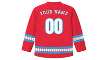 Load image into Gallery viewer, Luxembourg National Day Original Hockey Jersey in Red, back view with your name and number