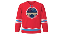 Load image into Gallery viewer, Luxembourg National Day Original Hockey Jersey in Red, front view – custom name and number