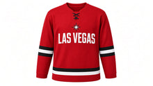 Load image into Gallery viewer, Las Vegas Original Hockey Jersey in Red, front view – custom name and number