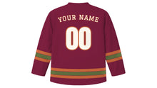 Load image into Gallery viewer, Lyon Original Hockey Jersey in Silk Burgundy, back view with your name and number