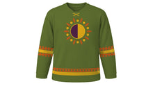 Load image into Gallery viewer, Mabon Original Hockey Jersey in Olive Green, front view – custom name and number