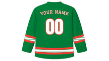 Load image into Gallery viewer, Madagascar Independence Day Original Hockey Jersey in Green, back view with your name and number