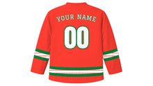 Load image into Gallery viewer, Madagascar Independence Day Original Hockey Jersey in Red, back view with your name and number