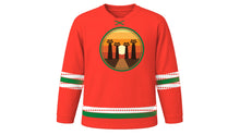 Load image into Gallery viewer, Madagascar Independence Day Original Hockey Jersey in Red, front view – custom name and number
