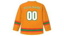 Load image into Gallery viewer, Madagascar Independence Day Original Hockey Jersey in Sunset Orange, back view with your name and number