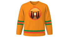 Load image into Gallery viewer, Madagascar Independence Day Original Hockey Jersey in Sunset Orange, front view – custom name and number