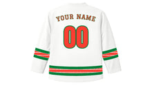 Load image into Gallery viewer, Madagascar Independence Day Original Hockey Jersey in White, back view with your name and number