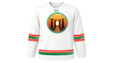 Load image into Gallery viewer, Madagascar Independence Day Original Hockey Jersey in White, front view – custom name and number