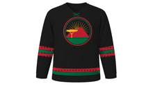 Load image into Gallery viewer, Madaraka Day Original Hockey Jersey in Black, front view – custom name and number