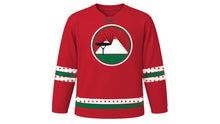 Load image into Gallery viewer, Madaraka Day Original Hockey Jersey in Red, front view – custom name and number