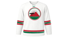 Load image into Gallery viewer, Madaraka Day Original Hockey Jersey in White, front view – custom name and number