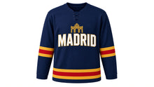 Load image into Gallery viewer, Madrid Original Hockey Jersey in Navy, front view – custom name and number