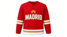 Load image into Gallery viewer, Madrid Original Hockey Jersey in Red, front view – custom name and number