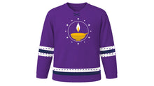 Load image into Gallery viewer, Maha Shivaratri Original Hockey Jersey in Purple, front view – custom name and number