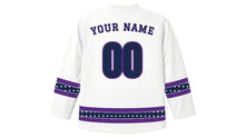 Load image into Gallery viewer, Maha Shivaratri Original Hockey Jersey in White, back view with your name and number