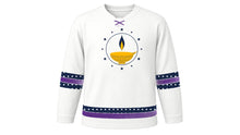 Load image into Gallery viewer, Maha Shivaratri Original Hockey Jersey in White, front view – custom name and number