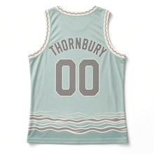 Load image into Gallery viewer, Maine Lighthouse Coast Original Basketball Jersey in Sea Glass Green, back view with your name and number