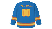 Load image into Gallery viewer, Malaga Original Hockey Jersey in Costa del Sol Blue, back view with your name and number