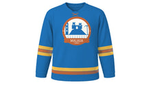 Load image into Gallery viewer, Malaga Original Hockey Jersey in Costa del Sol Blue, front view – custom name and number
