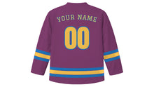 Load image into Gallery viewer, Malaga Original Hockey Jersey in Sweet Wine Plum, back view with your name and number