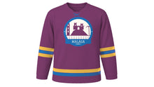 Load image into Gallery viewer, Malaga Original Hockey Jersey in Sweet Wine Plum, front view – custom name and number
