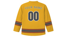 Load image into Gallery viewer, Manchester Original Hockey Jersey in Honey Gold, back view with your name and number