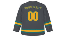 Load image into Gallery viewer, Manchester Original Hockey Jersey in Iron Grey, back view with your name and number