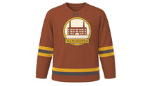 Load image into Gallery viewer, Manchester Original Hockey Jersey in Mill Brick, front view – custom name and number