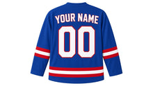 Load image into Gallery viewer, Manila Original Hockey Jersey in Blue, back view with your name and number