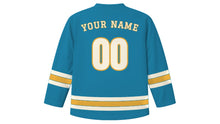Load image into Gallery viewer, Maputo Original Hockey Jersey in Indian Ocean Blue, back view with your name and number