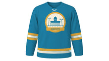 Load image into Gallery viewer, Maputo Original Hockey Jersey in Indian Ocean Blue, front view – custom name and number