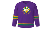 Load image into Gallery viewer, Mardi Gras Original Hockey Jersey in Purple, front view – custom name and number