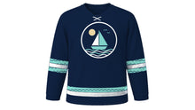 Load image into Gallery viewer, Marine Day Original Hockey Jersey in Navy, front view – custom name and number