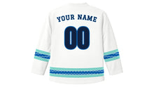 Load image into Gallery viewer, Marine Day Original Hockey Jersey in White, back view with your name and number