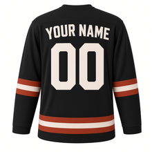 Load image into Gallery viewer, Marrakech Original Hockey Jersey in Black, back view with your name and number